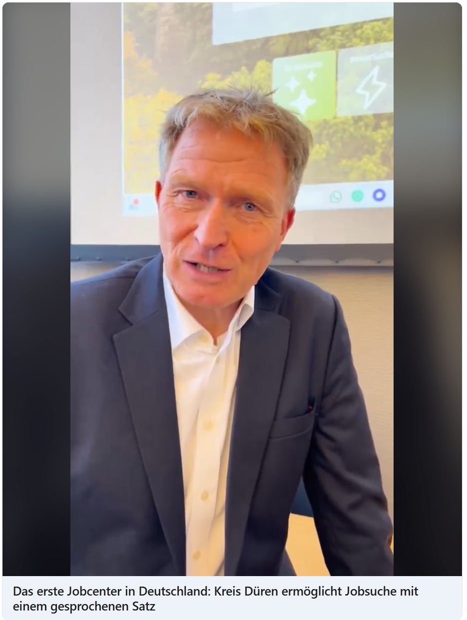 Das erste Jobcenter in Deutschland: Kreis Düren ermöglicht Jobsuche mit einem gesprochenen Satz