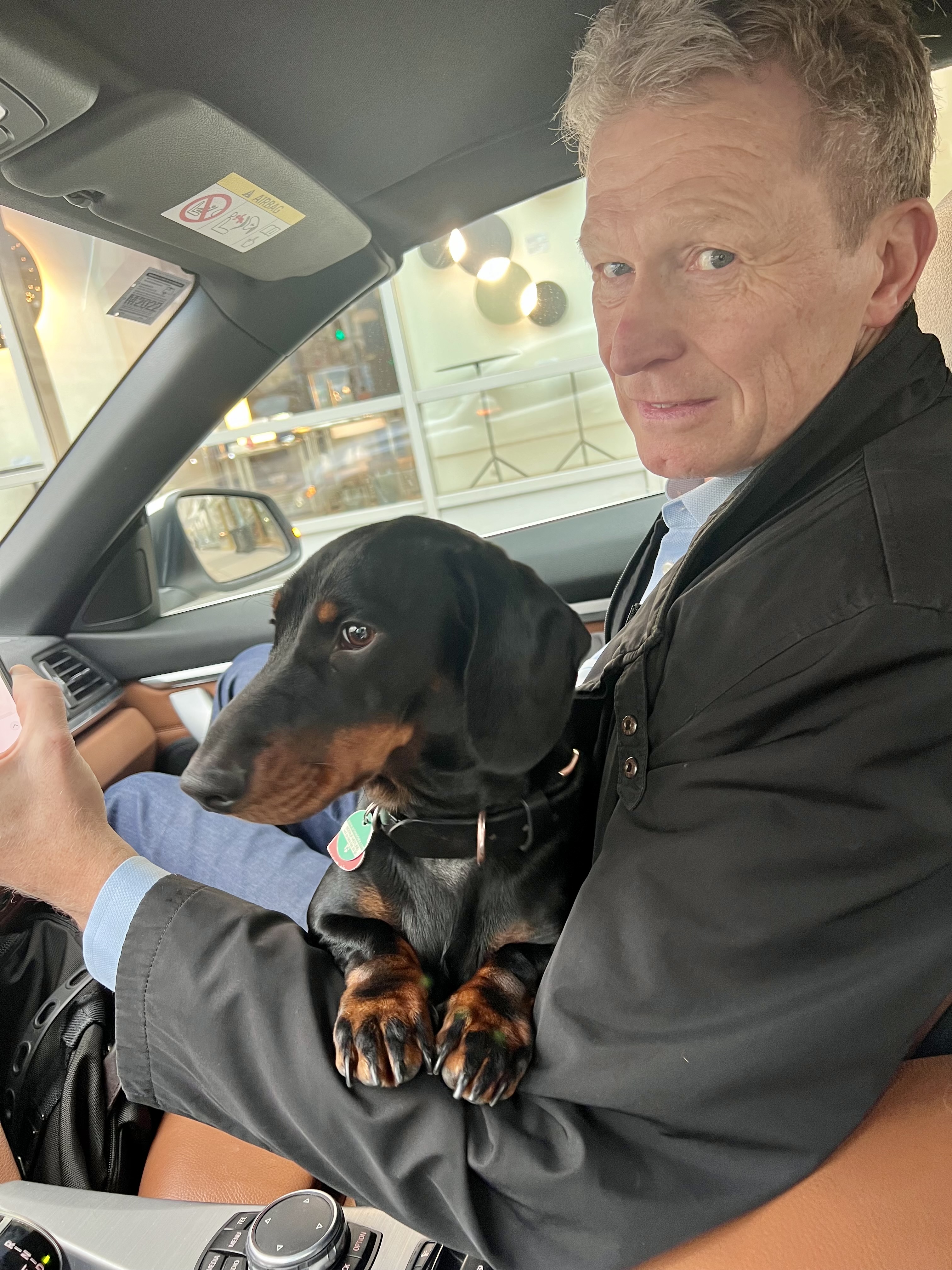 Mit einem Dackel unterwegs